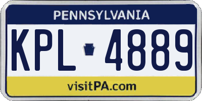 PA license plate KPL4889