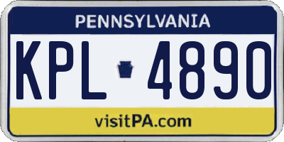 PA license plate KPL4890