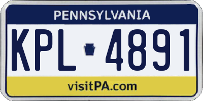 PA license plate KPL4891