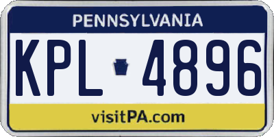 PA license plate KPL4896