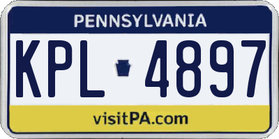 PA license plate KPL4897