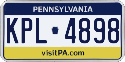 PA license plate KPL4898