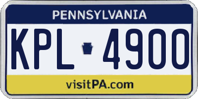 PA license plate KPL4900