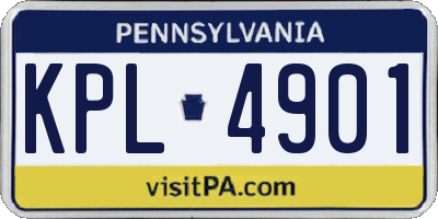 PA license plate KPL4901