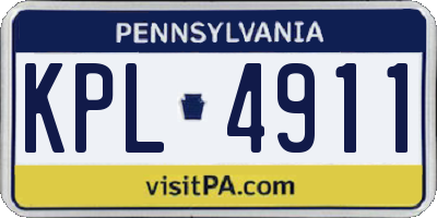 PA license plate KPL4911