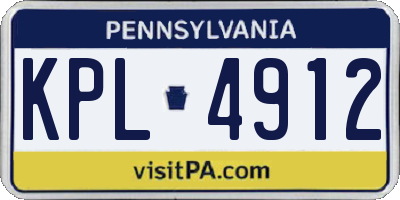 PA license plate KPL4912
