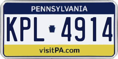 PA license plate KPL4914