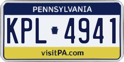 PA license plate KPL4941