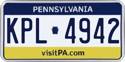 PA license plate KPL4942