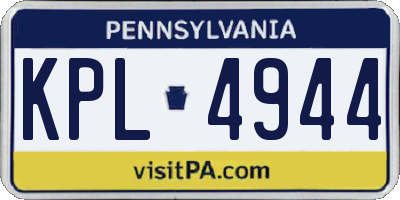 PA license plate KPL4944
