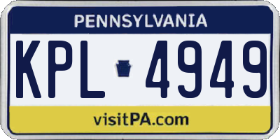 PA license plate KPL4949