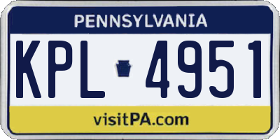 PA license plate KPL4951