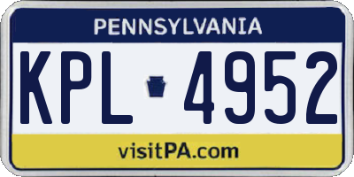 PA license plate KPL4952
