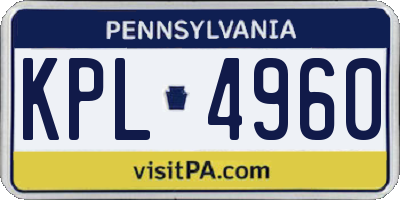 PA license plate KPL4960