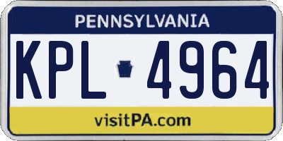 PA license plate KPL4964