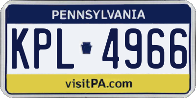 PA license plate KPL4966