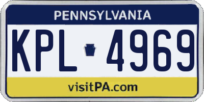PA license plate KPL4969