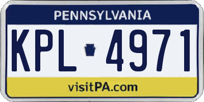 PA license plate KPL4971