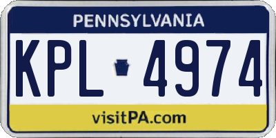 PA license plate KPL4974