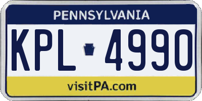 PA license plate KPL4990