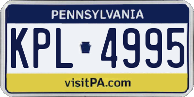 PA license plate KPL4995