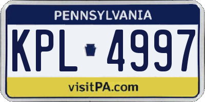 PA license plate KPL4997