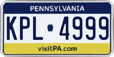 PA license plate KPL4999