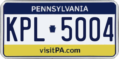PA license plate KPL5004