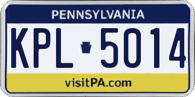 PA license plate KPL5014