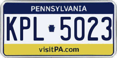 PA license plate KPL5023