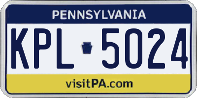 PA license plate KPL5024