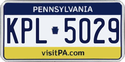 PA license plate KPL5029