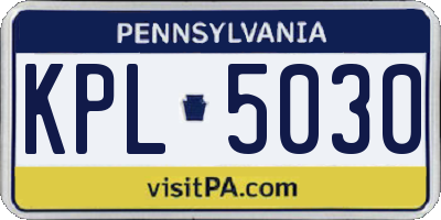 PA license plate KPL5030