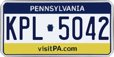 PA license plate KPL5042