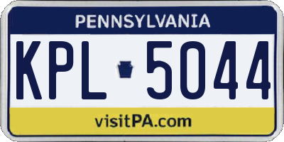 PA license plate KPL5044