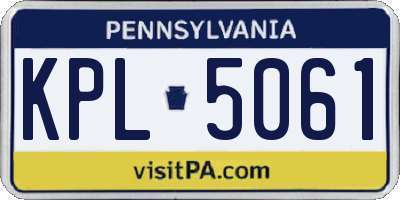 PA license plate KPL5061