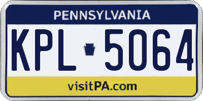 PA license plate KPL5064