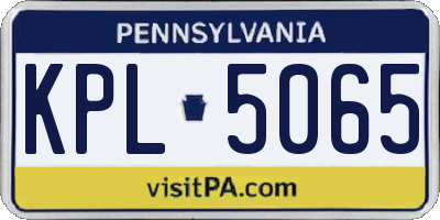 PA license plate KPL5065