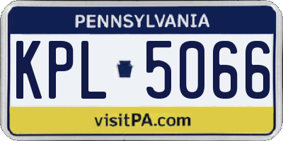 PA license plate KPL5066