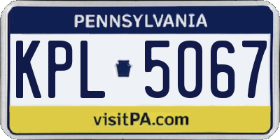 PA license plate KPL5067