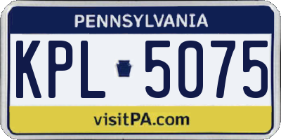 PA license plate KPL5075