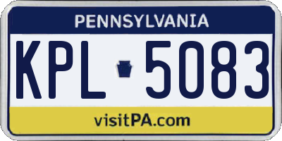 PA license plate KPL5083