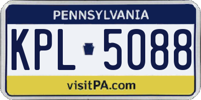 PA license plate KPL5088