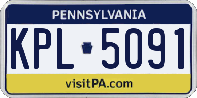 PA license plate KPL5091