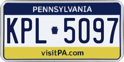 PA license plate KPL5097