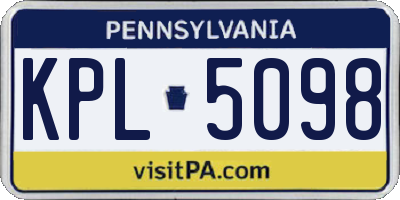 PA license plate KPL5098
