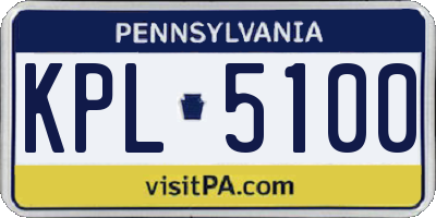 PA license plate KPL5100