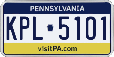 PA license plate KPL5101