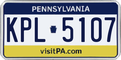 PA license plate KPL5107
