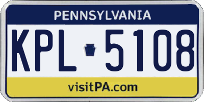 PA license plate KPL5108